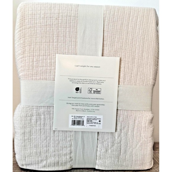 Casaluna Full/Queen Size Rayon Bamboo Blissfull Doublecloth Reversible Blanket - Picture 4 of 7